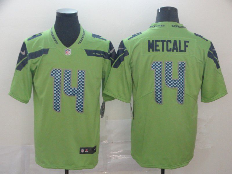 Men Seattle Seahawks 14 Metcalf Green Nike Vapor Untouchable Limited Player NFL Jerseys